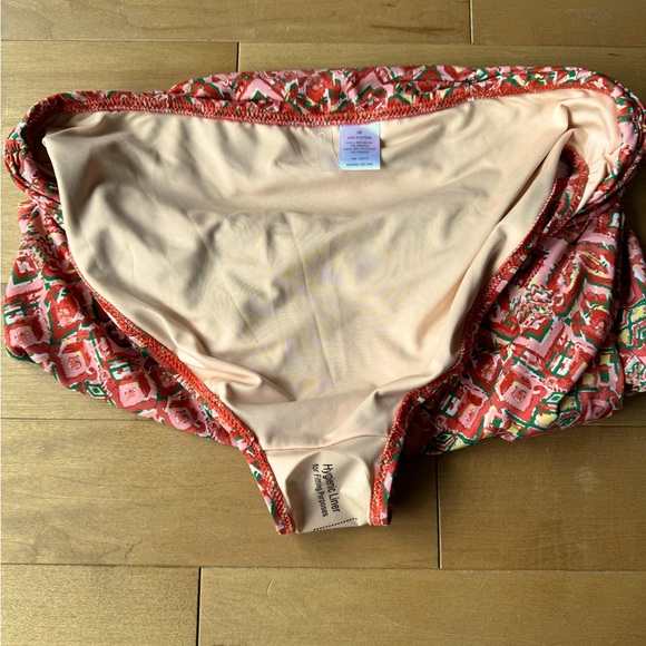 Garnet hill  3 piece, rushed swim skirt, bikini bottom, tankini 8 sunset - Picture 7 of 14